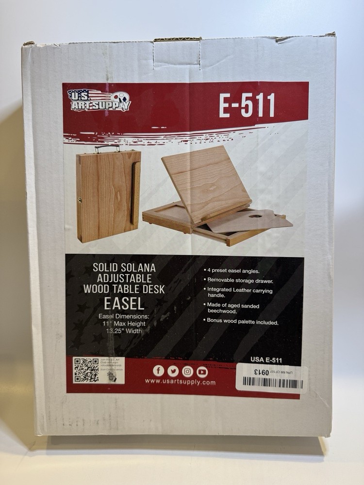 Solid Adjustable Wood Table Desk Easel By U.S. Art Supply