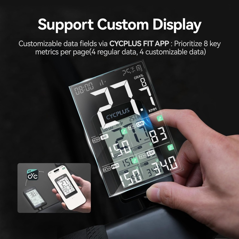 CYCPLUS Bike Computer GPS Wireless, ANT+ Cycling Computer GPS with Bluetooth,...