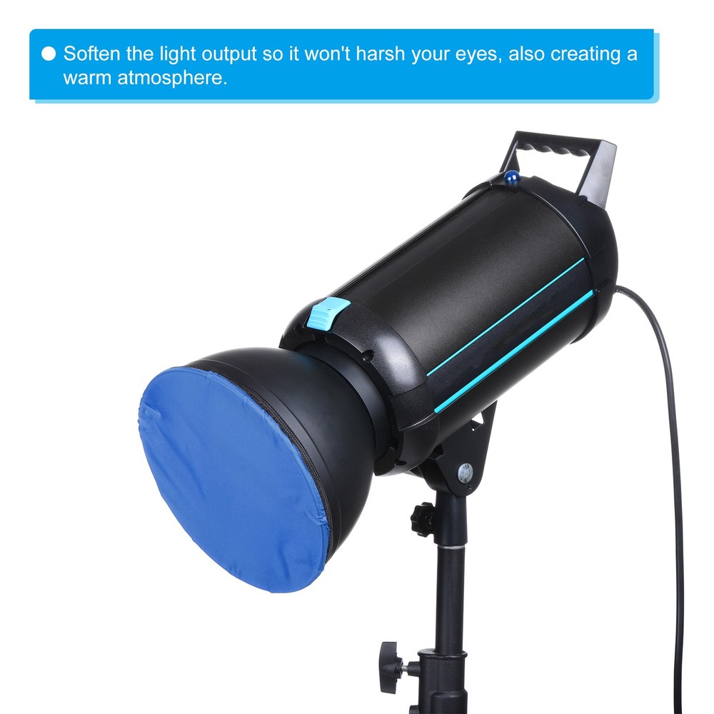 2pcs 7" 18cm Soft Diffuser Lamp Cover Light Strobe Reflector Lamp Sock Blue
