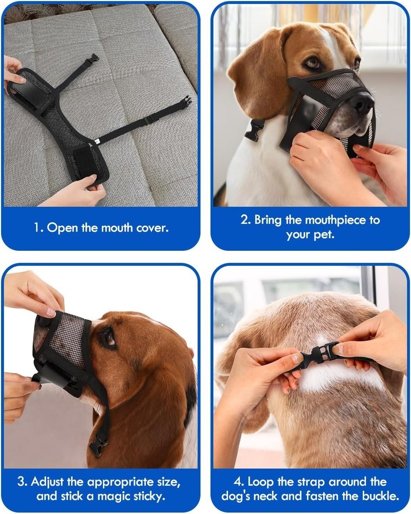 Air Mesh Dog Muzzle (Black,M)