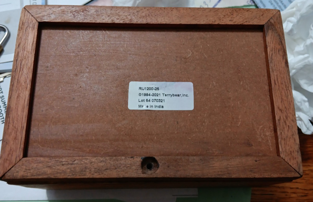 Pet Urn NEW Terrybear Wood Box
