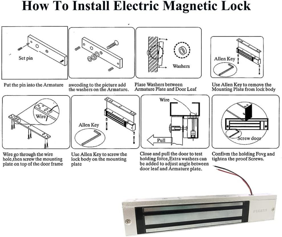600lbs Electromagnetic Door Lock for Access Control 12V System - Single Door