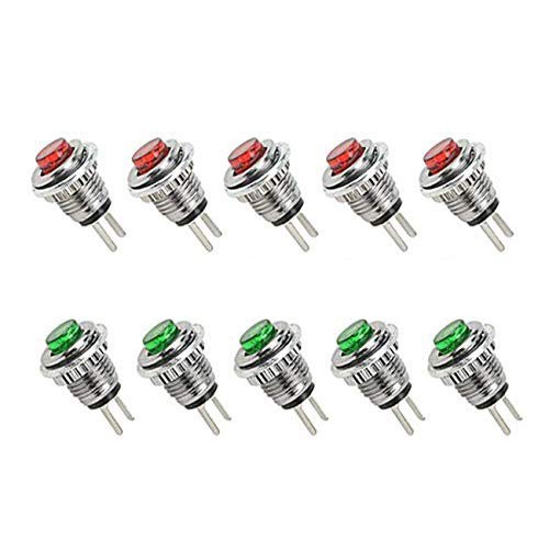 Momentary Push Button Switch, SPST 125V 1A, 2 Pin Panel Mount Mini Cap