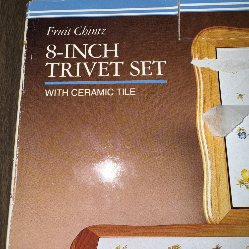 Fruit Chintz 8 inch trivet’s set with ceramic tile
