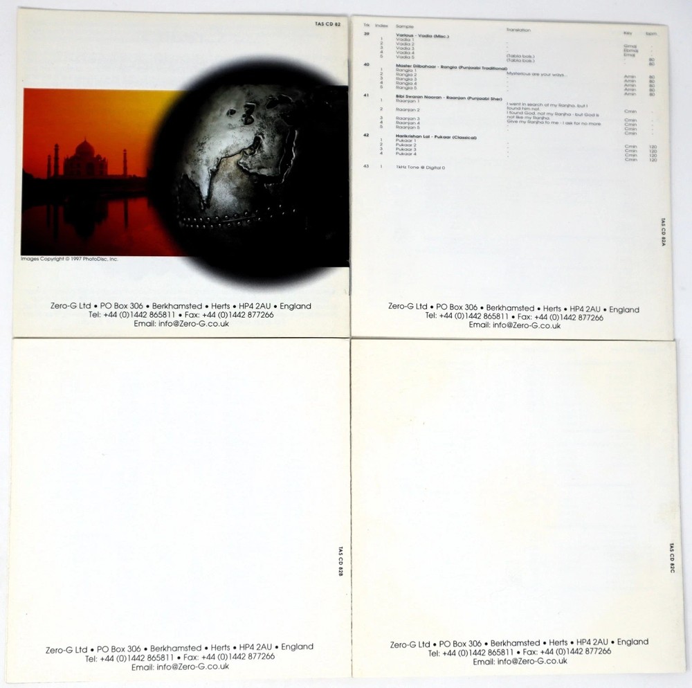 Zero-G Deepest India Sample Library/Sound Library/Sampling Triple CD 1990s