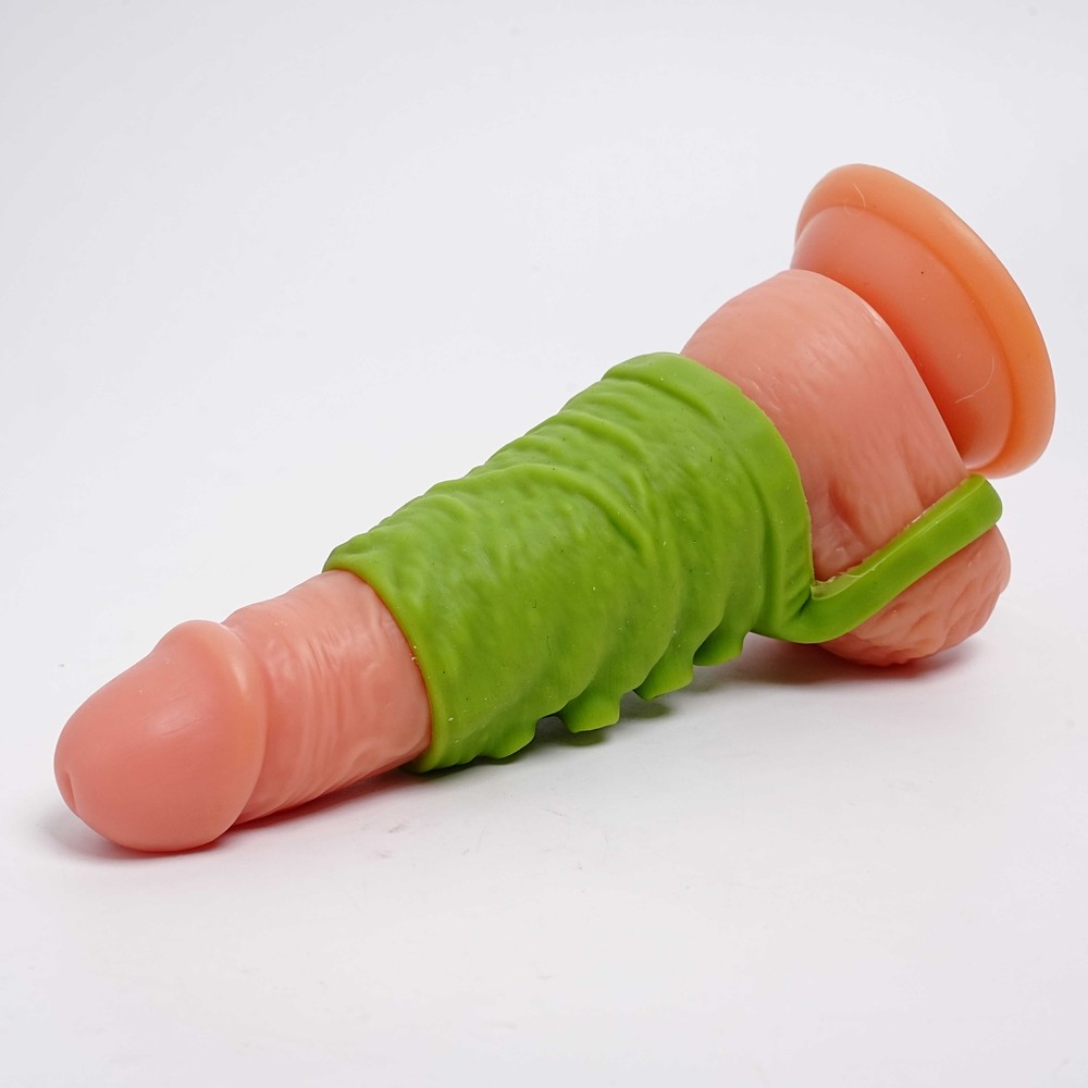 Soft Penis Sleeve Cock Ring Extender Enlargement Locking Delay Ejaculation Time