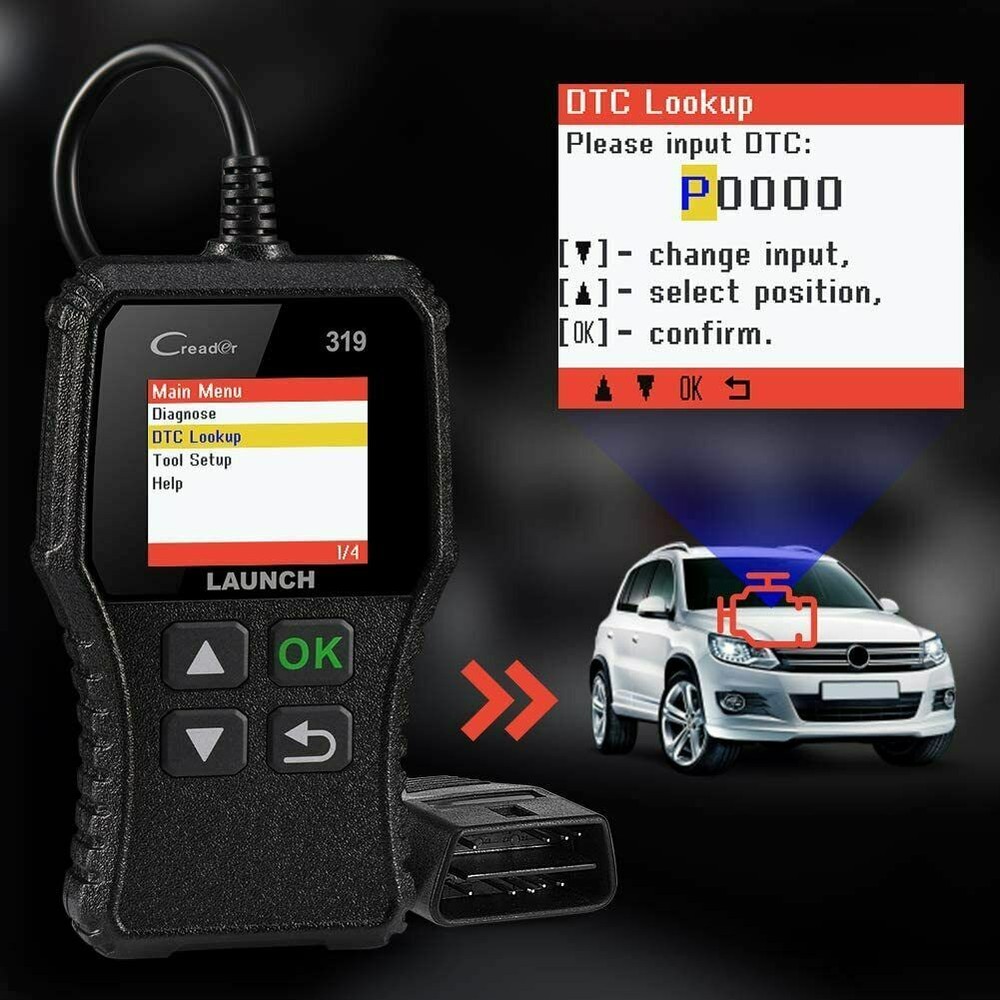 LAUNCH CR319 OBD2 Scanner Full OBDII Functions Diagnostic Tool Car Check Engine