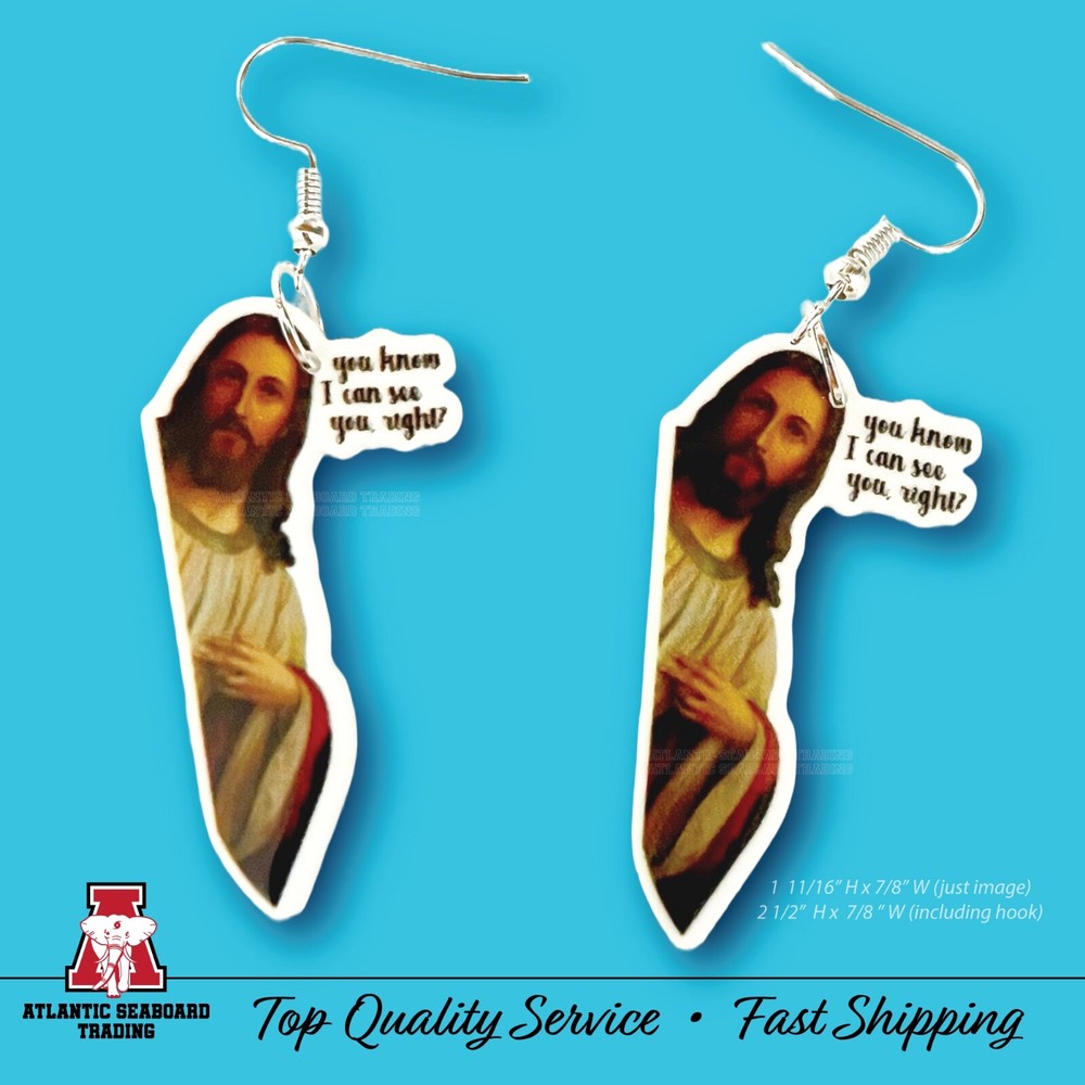 Jesus is Watching! Dangle Fun Earrings