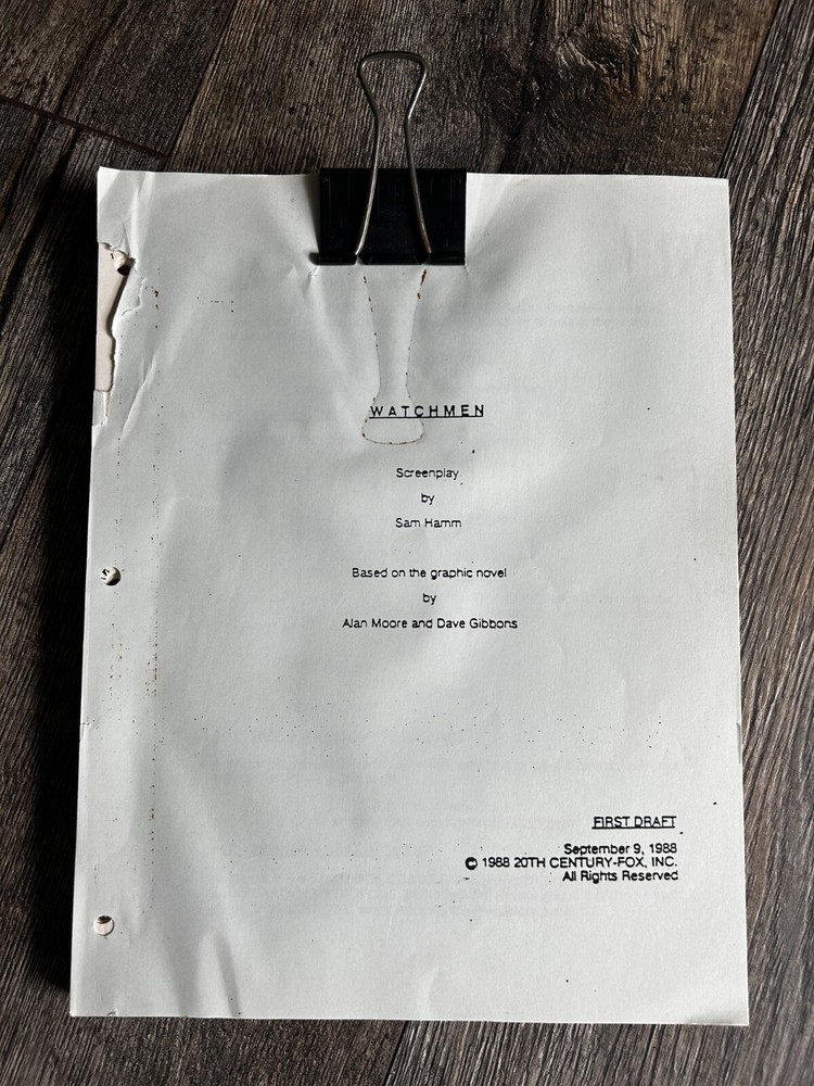 WATCHMEN Script Movie Screenplay Sam Hamm 1stDraft 1988 missing 1st pg DC Comics