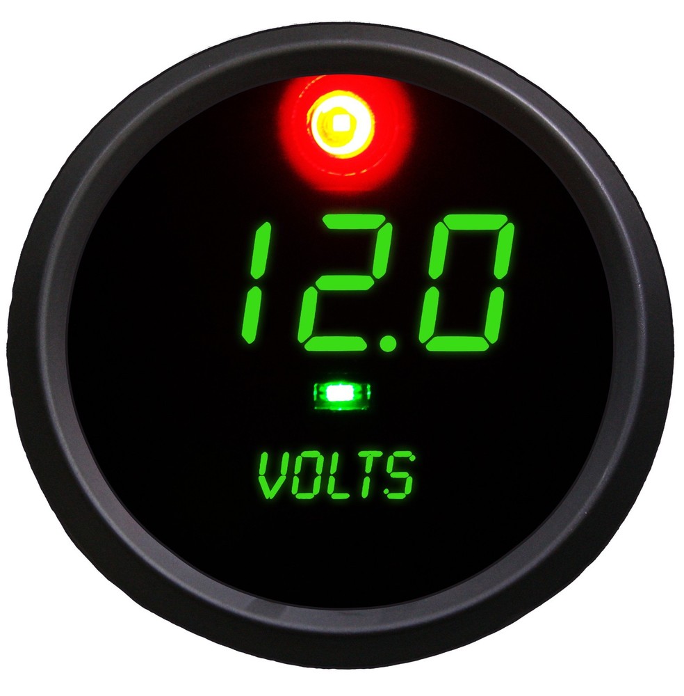 2 5/8" VoltMeter Programmable Alarm & Output Memory Recall GREEN w/ BLACK BEZEL