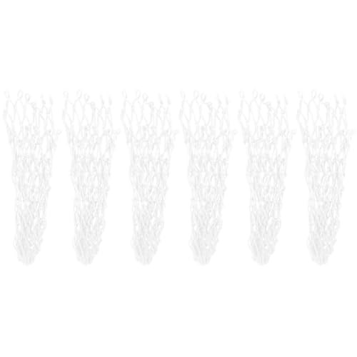 6PCS Billiards Table Net Pocket Set – 32cm Cotton Thread Replacement Mesh white