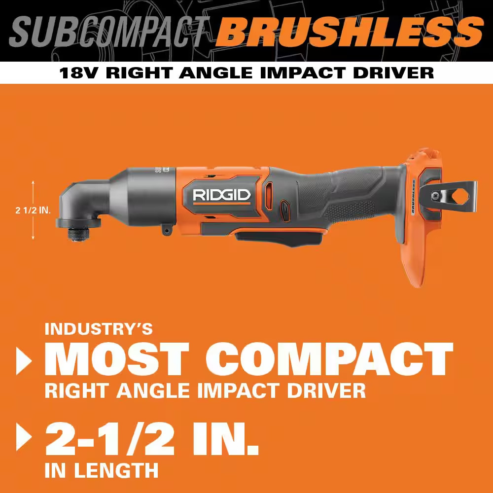 18V Subcompact Brushless Cordless Right Angle Impact Driver (Tool Only)