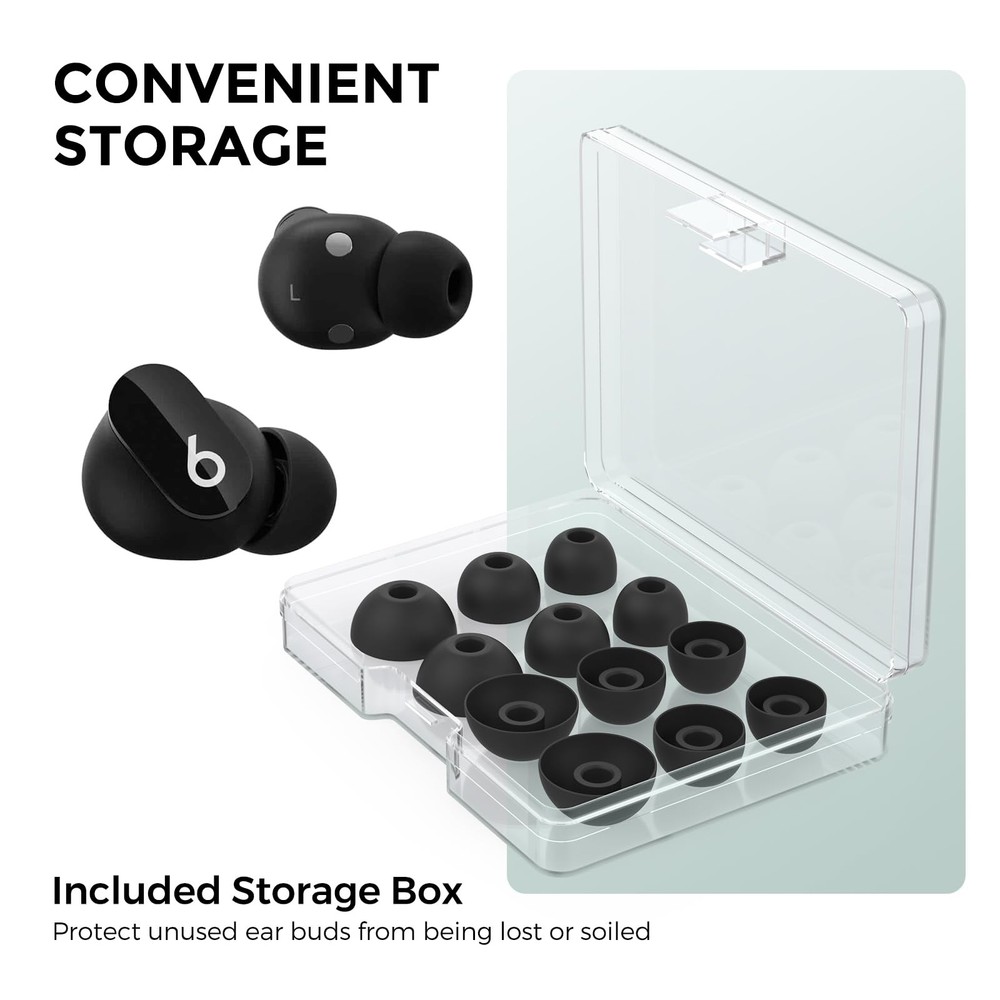 AhaStyle Ear Tips for Beats Studio large, 2 Large+2 Medium+2 Small, Black