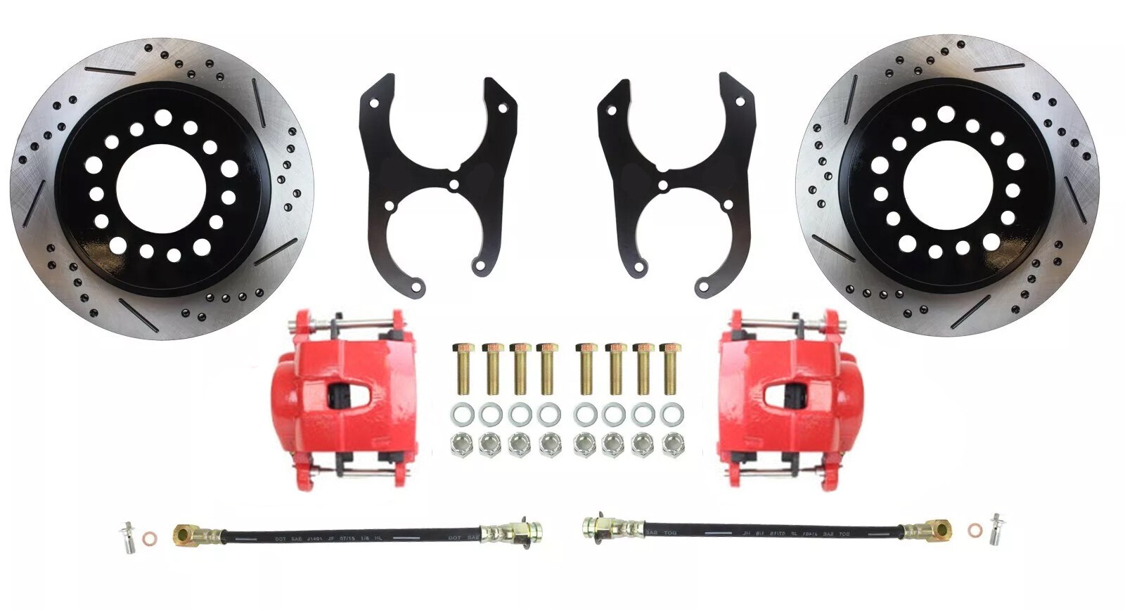 88-00 Chevy C1500 Rear Disc Brake Conversion RED PC Calipers NON Emergency Brake