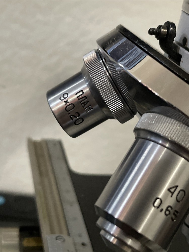 Microscope USSR Vintage Brand Omo With OBJECTIVES +