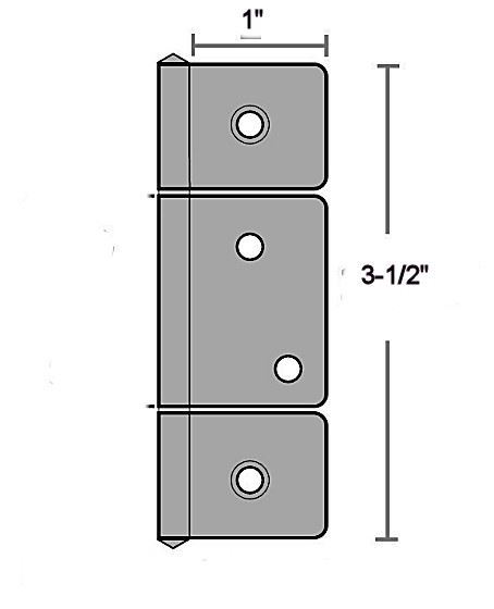 Flag Hinge 3-Leaf Bi-Fold & Shutter Chrome Plated - 3-1/2"