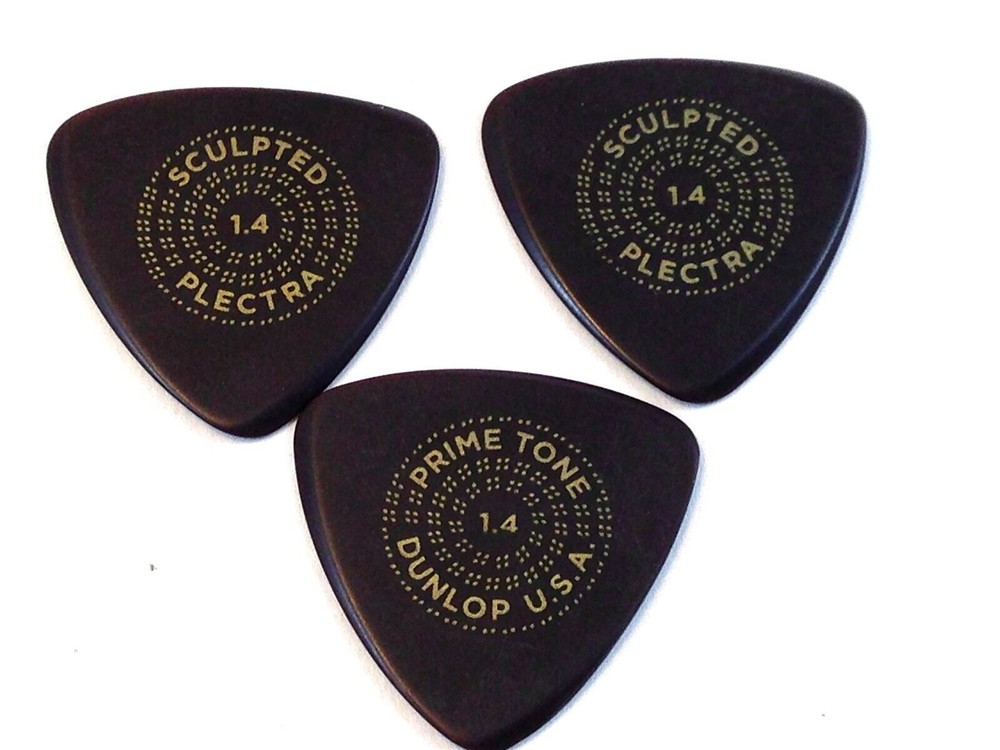 Dunlop Guitar Picks 3 Pack Primetone Small Tri Hand Sculpted Smooth 1.4mm