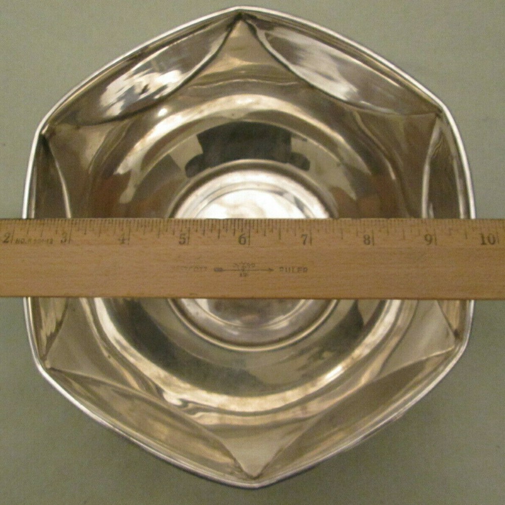 Vintage International Silver Co. Hexagon Bowl - Silver Plate - India - 8"