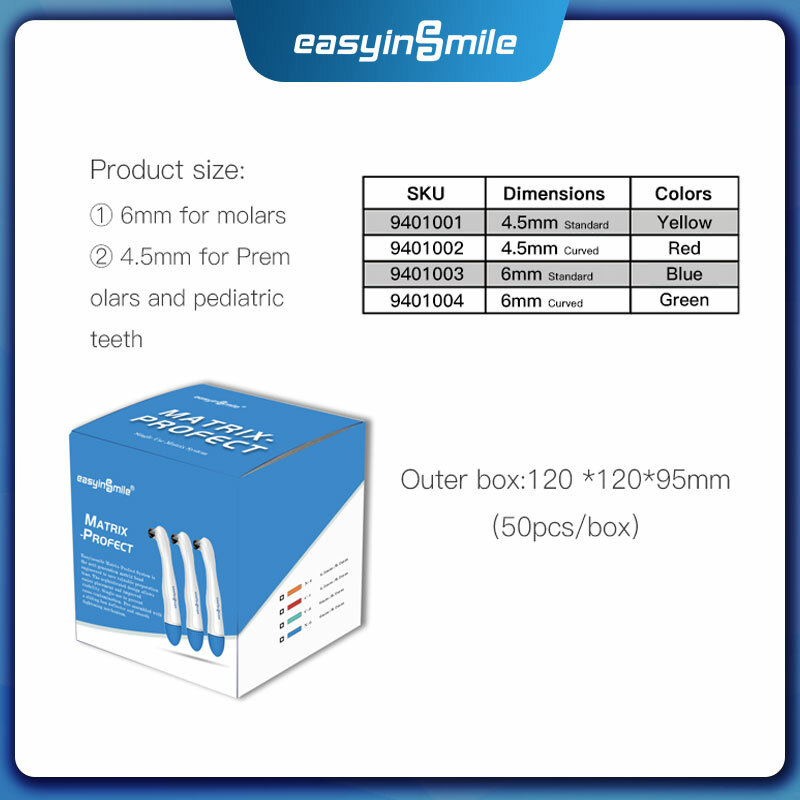 50pcs Dental Pro Matrix Bands Molar Premolar Band Stainless Steel Adjust 4.5/6MM