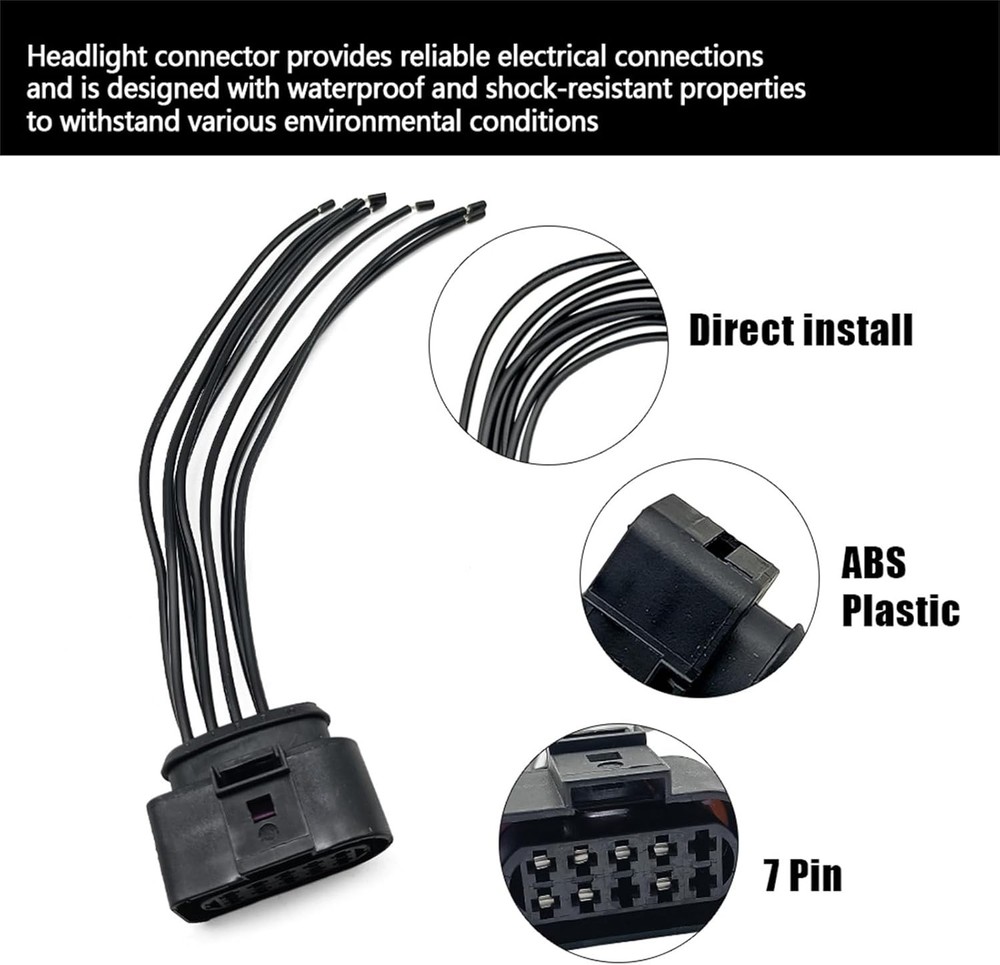 2 Pack Headlight Pigtail Connector Compatible with Kenworth T680 Headlight...