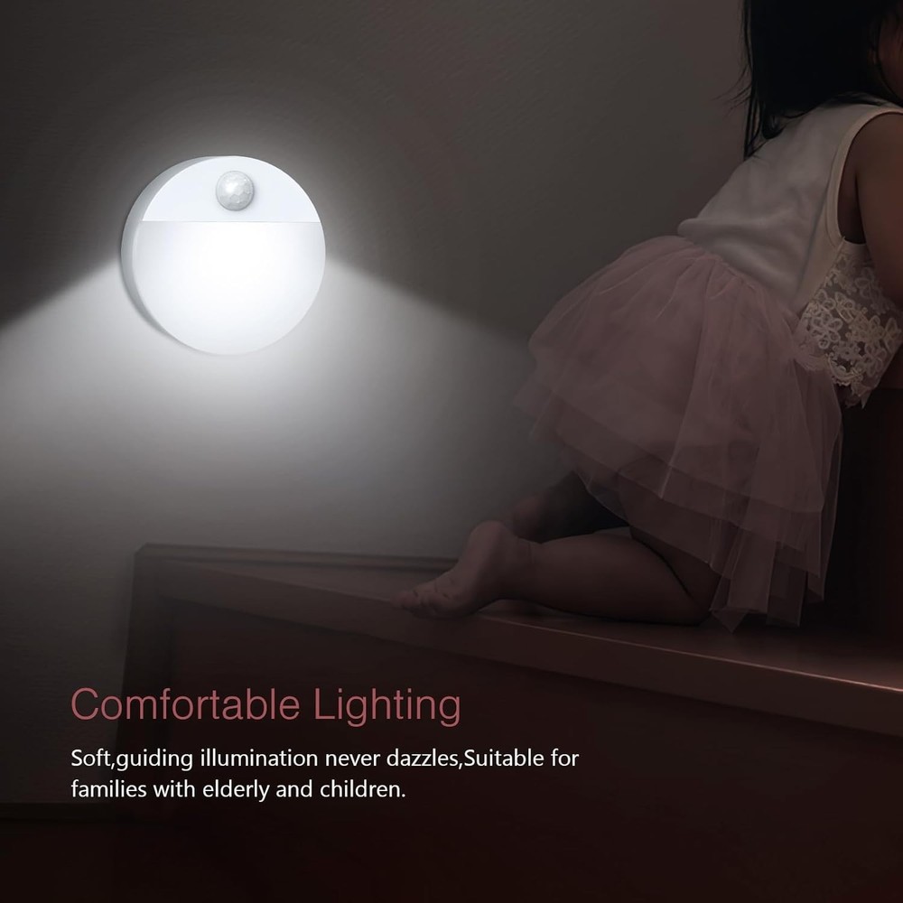 Compact Battery Operated Motion Sensor Lights - 4 Pack for Hallways and Closets