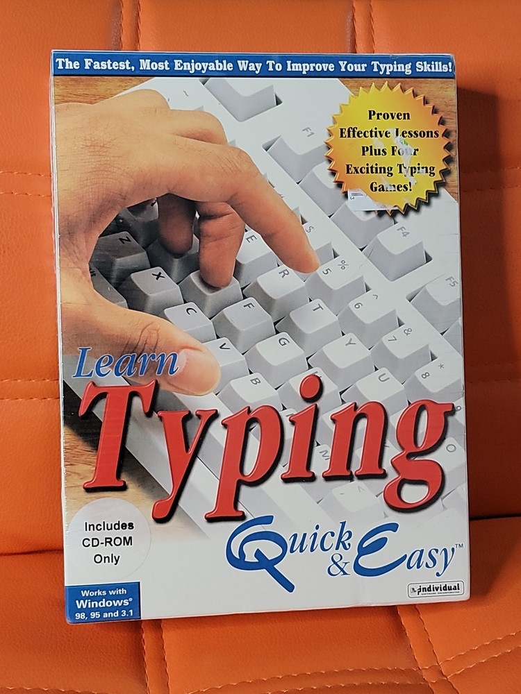 Learn Typing Quick and Easy (Windows PC CD, 1998) Brand New Sealed