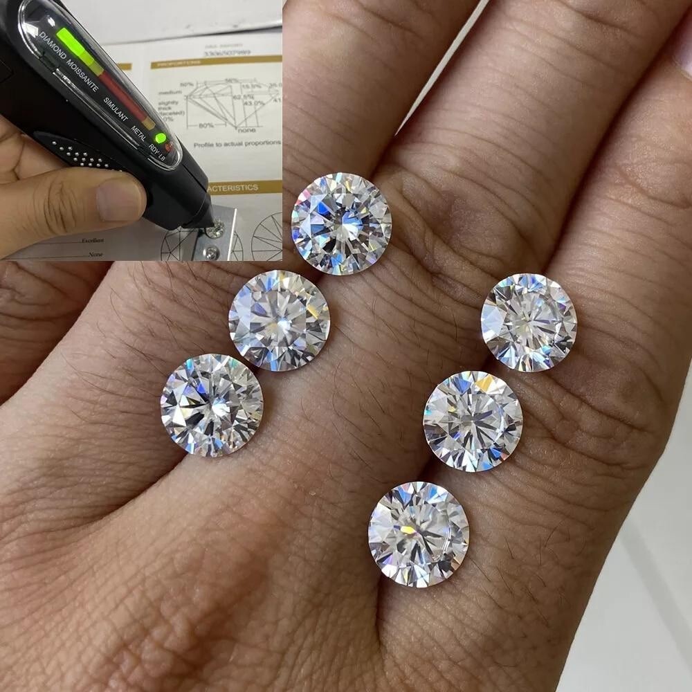 GRA Certified Loose Moissanite Round Stones D VVS1 All Sizes