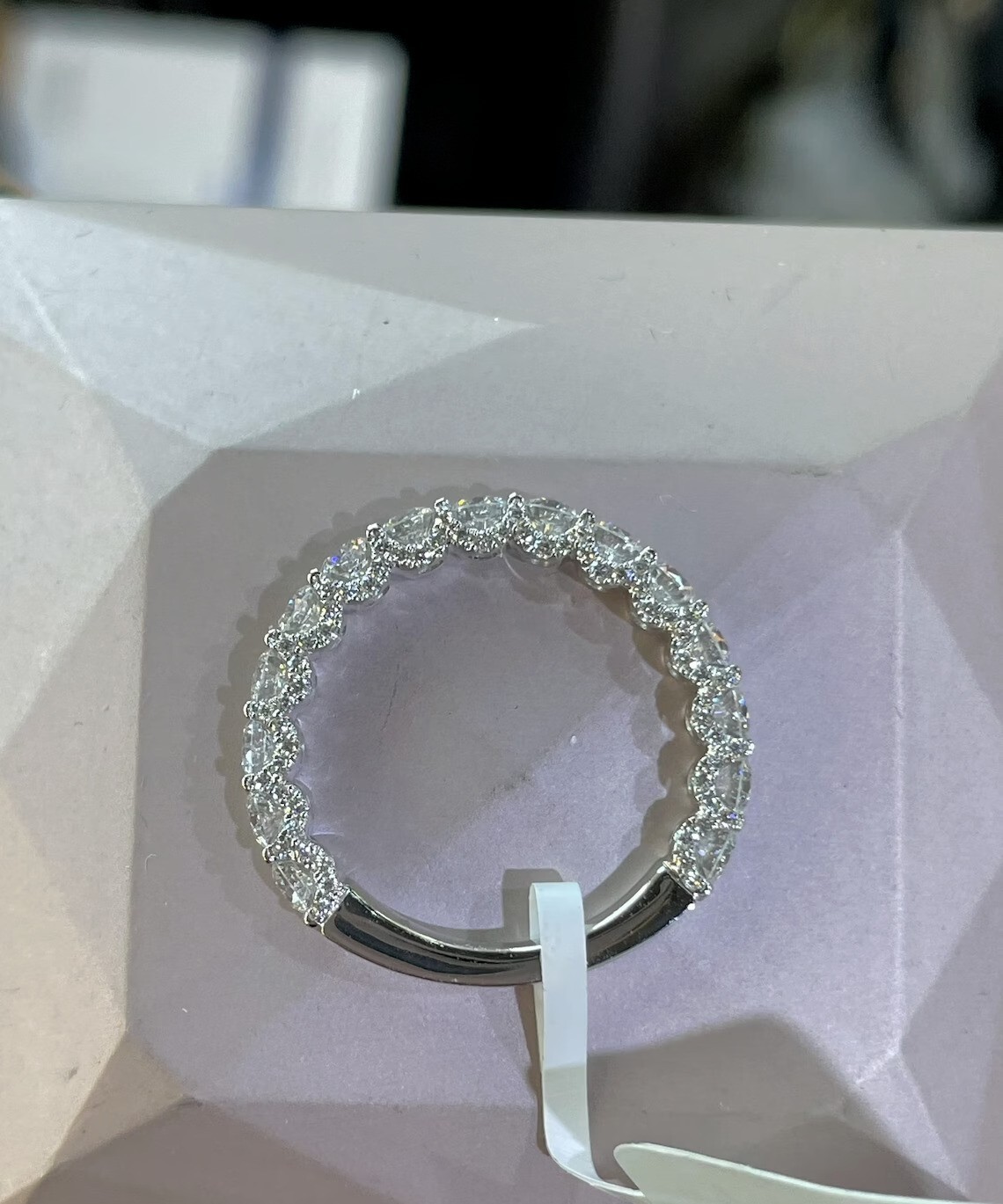 2.00 Ct Round Diamond Lab Created Eternity Wedding Band 14K White Gold Plated