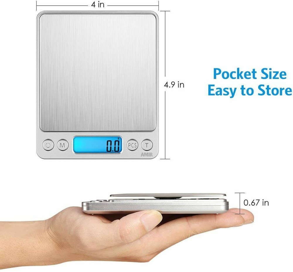 3000g / 0.1g electronic jewelry precise LCD scale mini kitchen scale