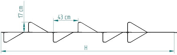 Mast climbing ladder MastL with Standard steps 12.4 m + shackles