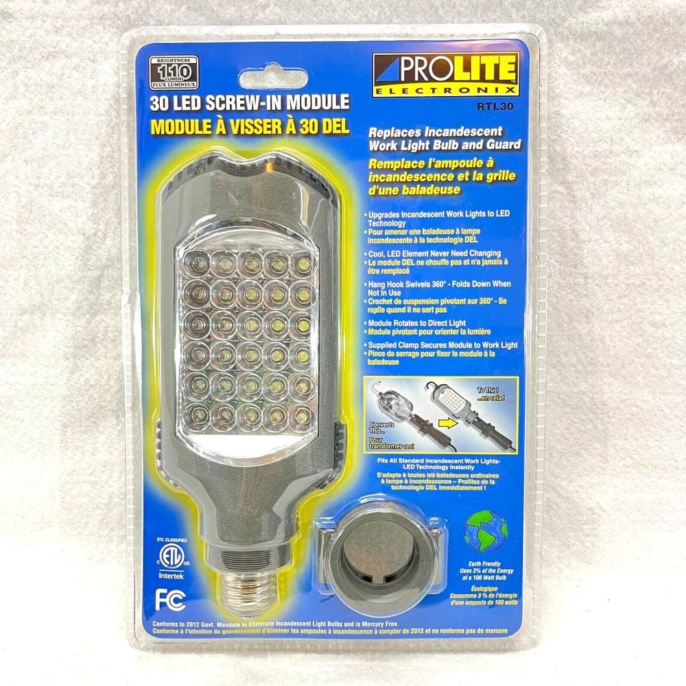 Prolite Model RTL30 30 LED Screw-in Module Work Light - With Swivel Hook