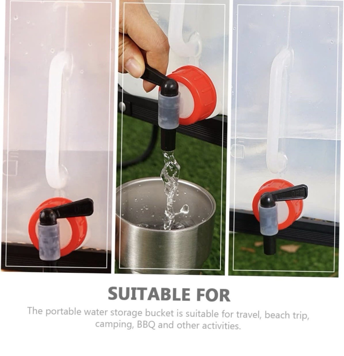 2Pack 10 Gallon Collapsible Water Container Storage Jug w/Spigot Outdoor Camping