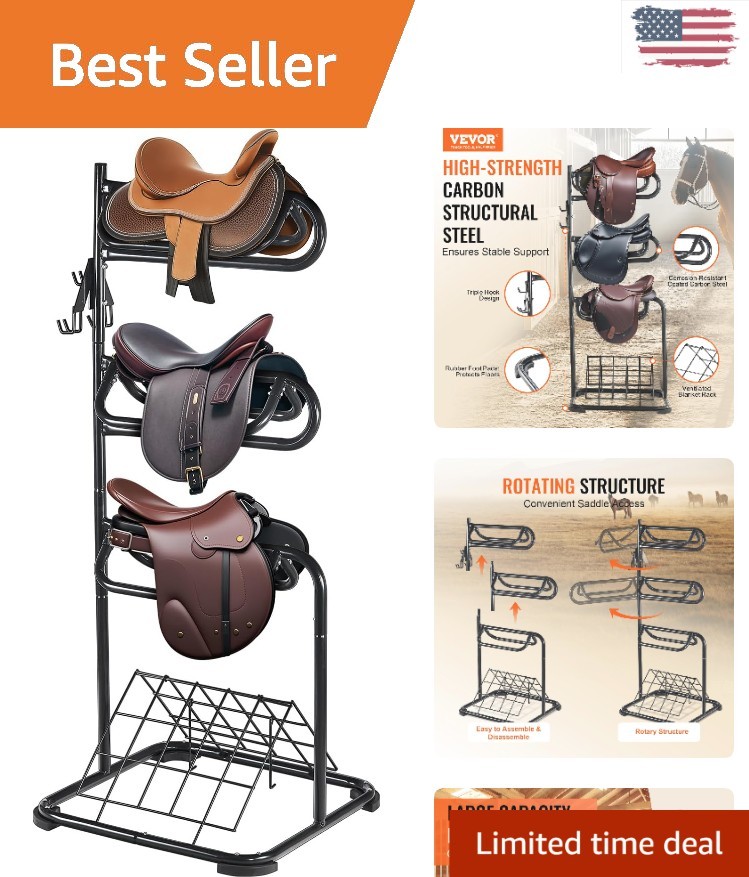 Multi-Functional Freestanding Saddle Blanket Holder with Durable Construction