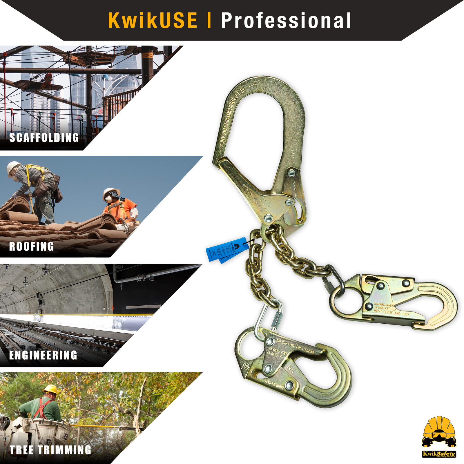 KwikSafety REBAR ROMEO 29" Rebar Chain Steel Positioning Lanyard