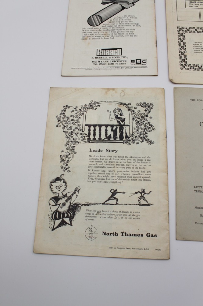 Vintage Theatre Programmes C1950/70s - X 6
