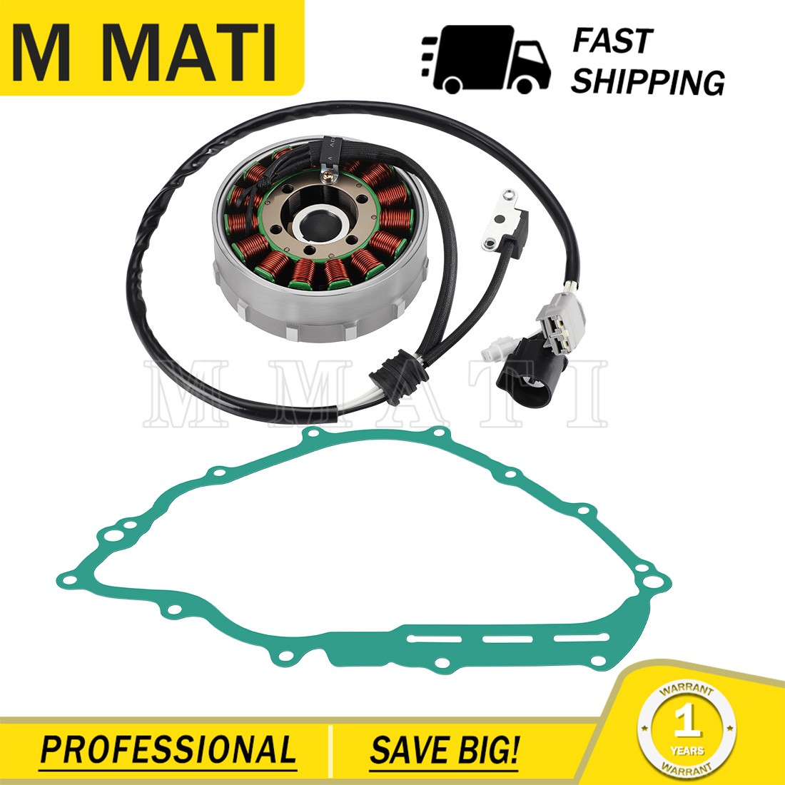 Flywheel Rotor + Stator + Gasket For Yamaha Rhino 700 YXR700 2008 2009 - 2013