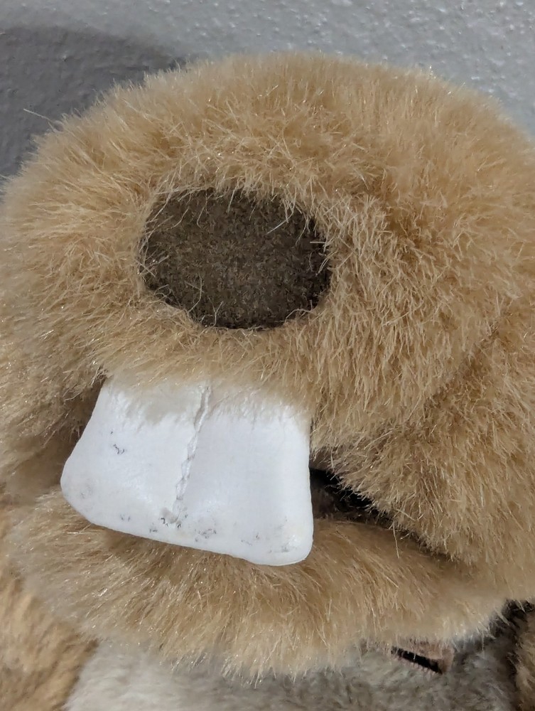 Hand Puppet Brown Beaver Plush Gund Felt Bow