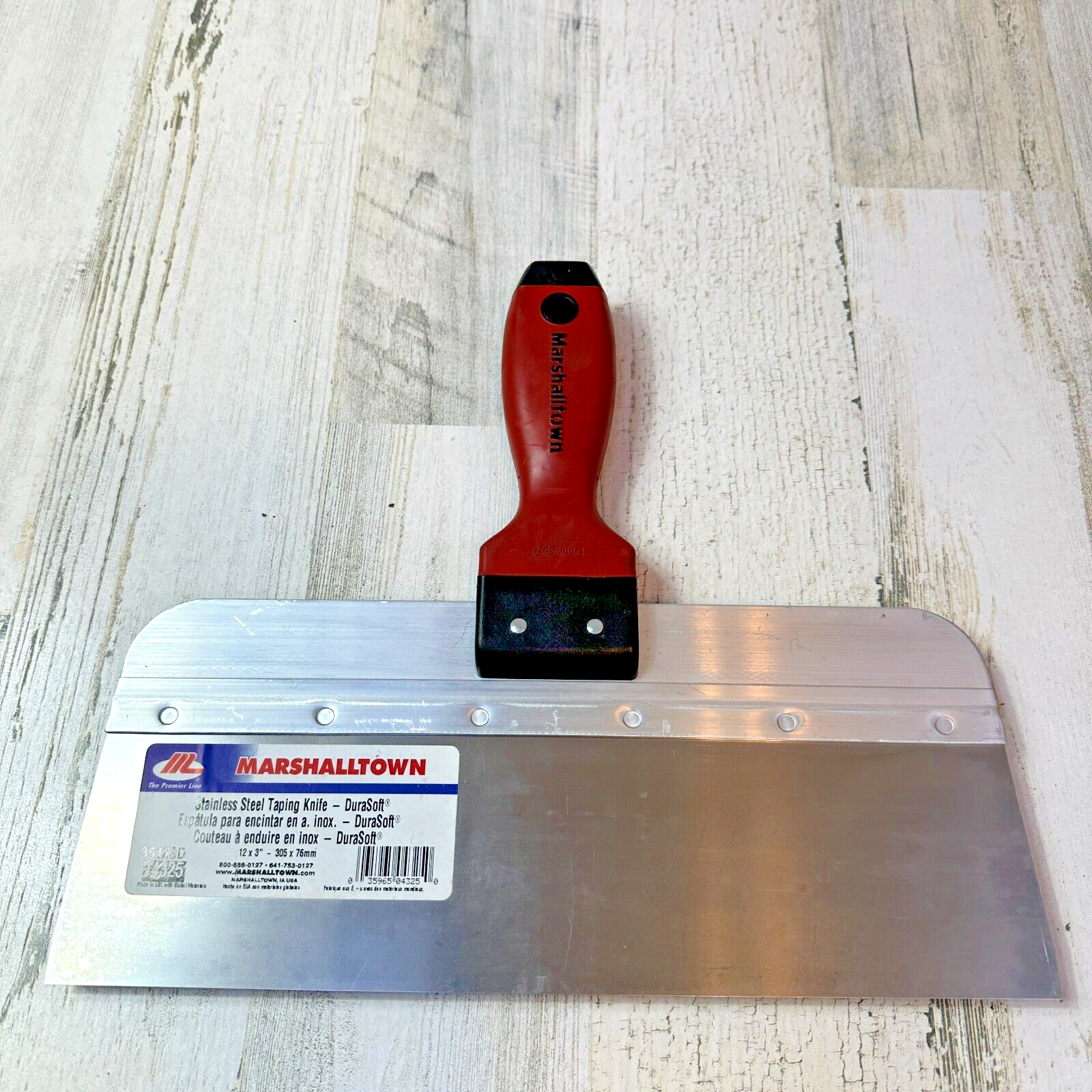 MARSHALLTOWN USA 12" x 3" STAINLESS STEEL TAPING KNIFE DURASOFT HANDLE 3512SD