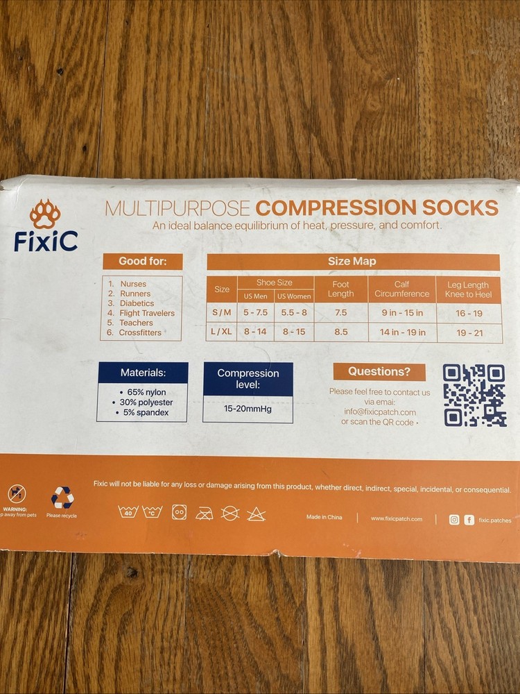 Fixic Compression Socks 3 Pcs Set L-XL - Black