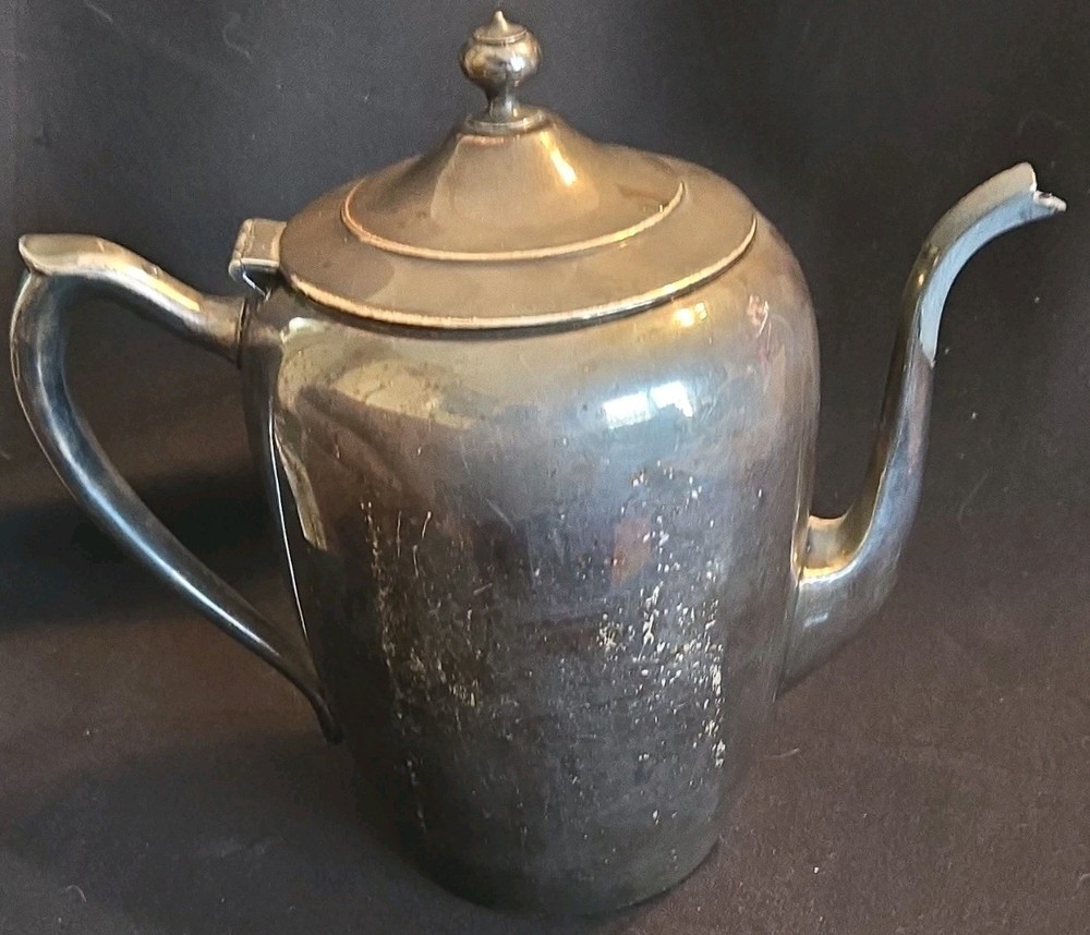 Crown Silver Co Silverplate Teapot Post-1940 Antique Silver-Plated