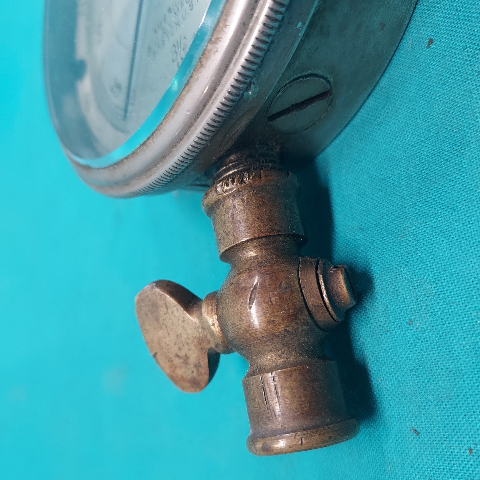 Antique American Steam Test Gauge American Bourdon Gauge Steam 1903 / Nickel