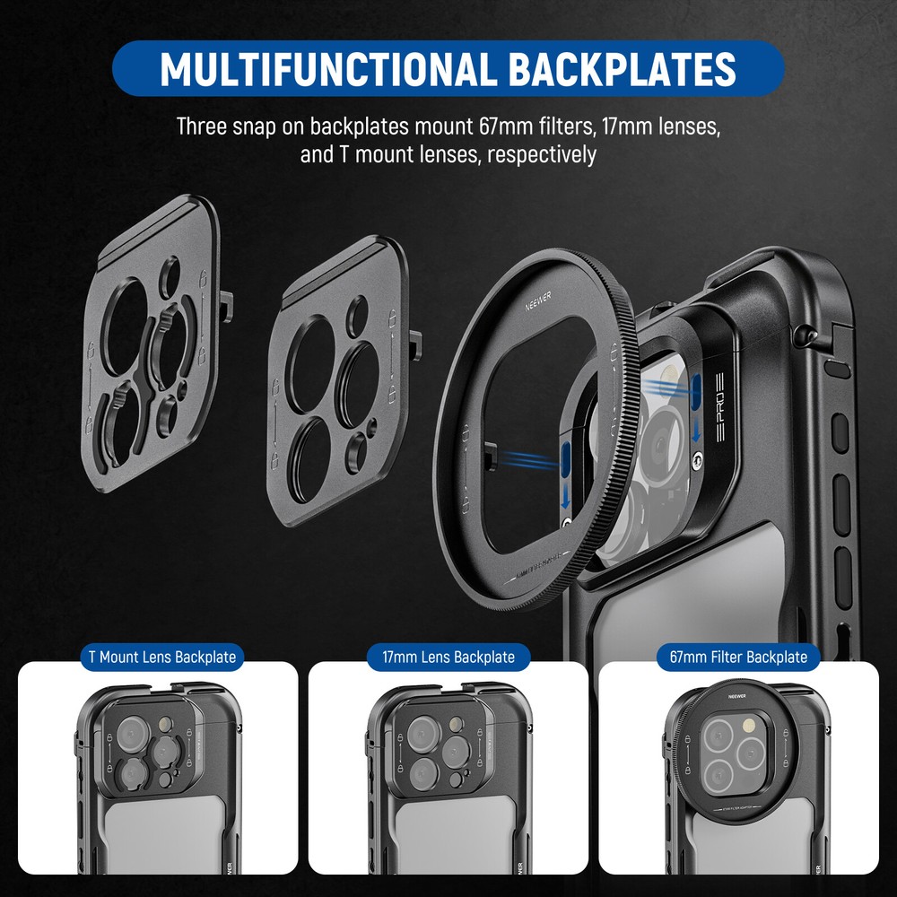 NEEWER Cage Quick Release Video Rig Phone Stabilizer for iPhone 16 Pro