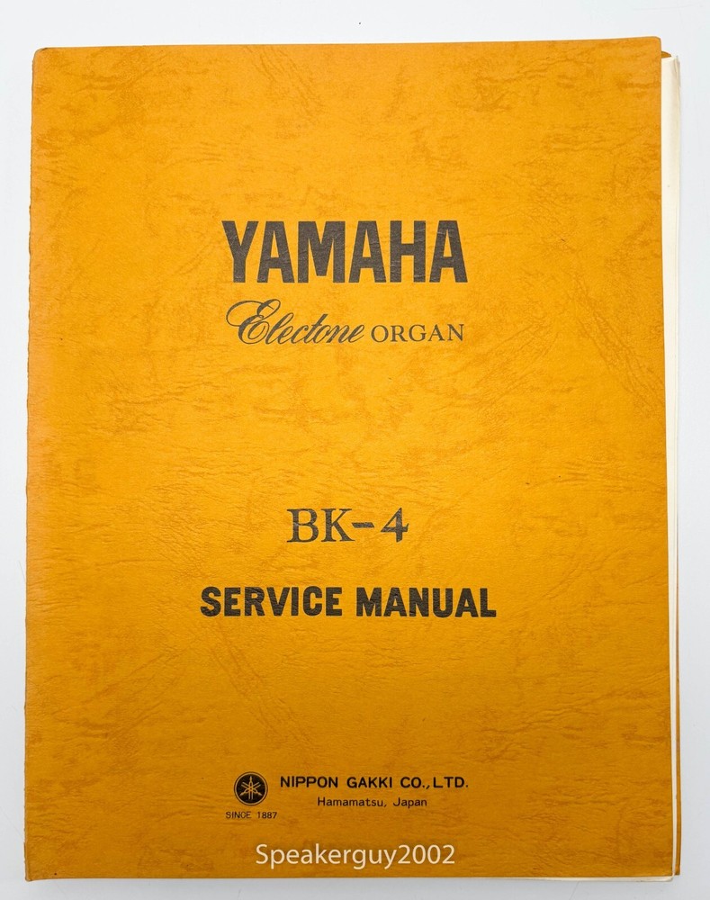 Original Yamaha Electone Service Manual -- BK-4