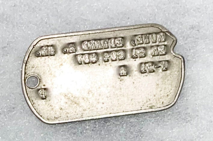 Post-WWII Edward Rowe T-51 Single Dog Tag