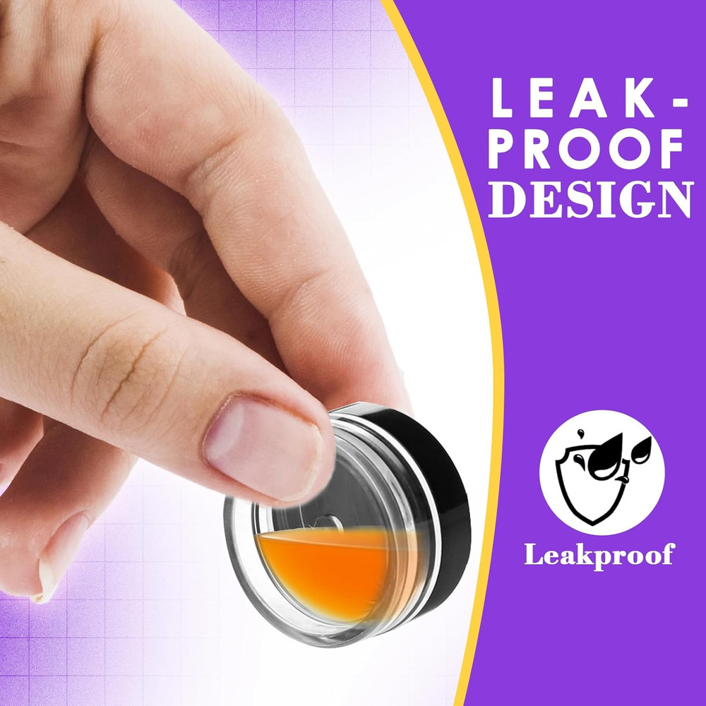 60 pcs 3 Gram Round Small Sample Containers with Lids Clear Plastic Mini Sample