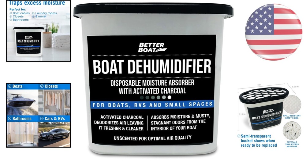 13-Ounce Activated Charcoal Dehumidifier Bucket - Automatic Moisture Control