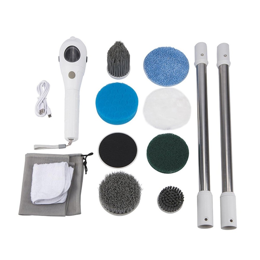 Taoke Electric Scrubber Brushes, 8 Replaceable Cleaning Heads & Adjustable Ha...
