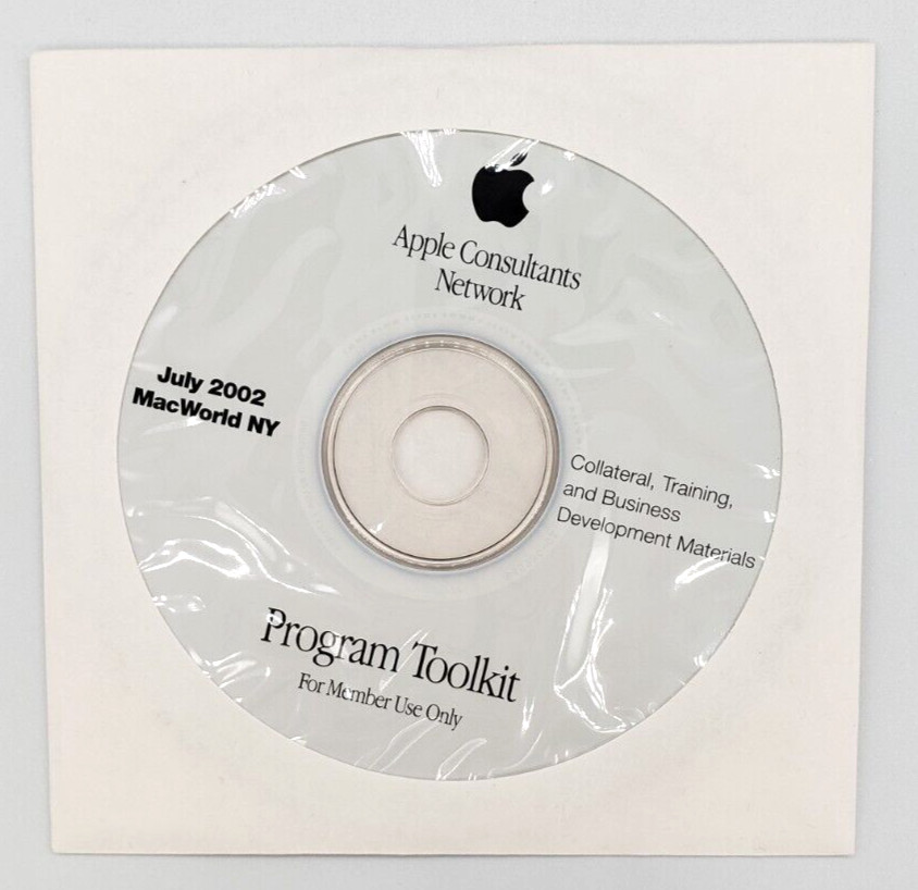 Apple Computer July 2002 Consultants Network Program Toolkit MacWorld NY