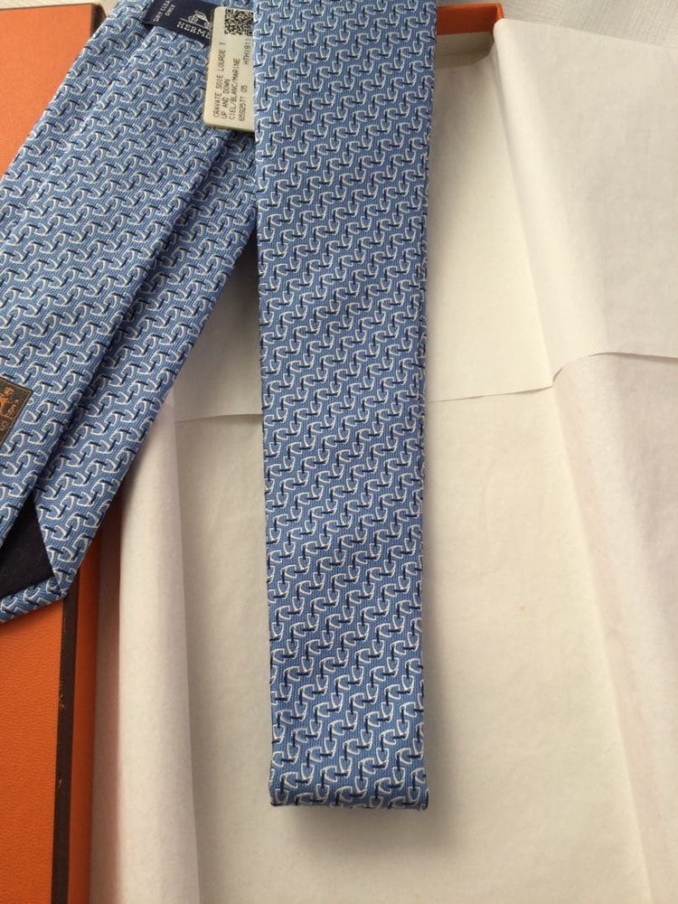 HERMES Tie Light Blue