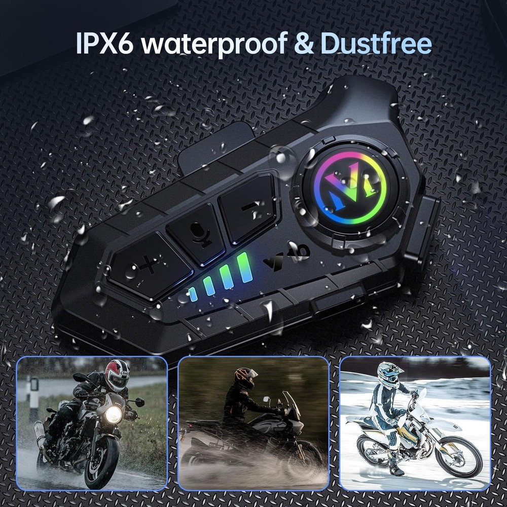 Motorcycle Bluetooth Headset Speaker Skiing Earphone Waterproof Bluetooth Helmet